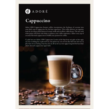Cà Phê Hòa Tan ADORÉ 1.890 Cappuccino Hazelnut Hương Hạt Dẻ Đậm Đà - Quà Tết 84.000đ cho gia đình và bạn bè 4
