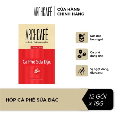 Cà Phê Hòa Tan Cappuccino Dừa Archcafe 12 gói - Giảm còn 60.000đ, vị thơm béo, tiện lợi