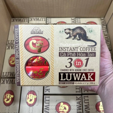Cà Phê Hoà Tan Con Chồn Vàng C7 3in1 Luwak - Hàng date mới, Giá 170k, Tiện lợi
