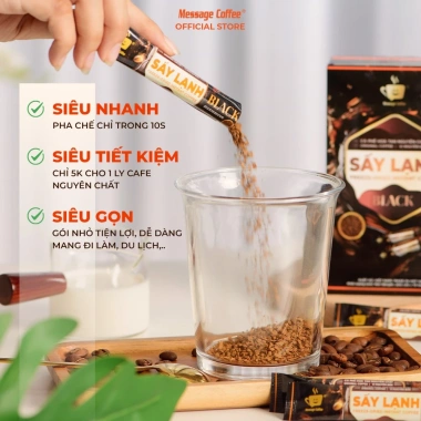 Cà Phê Hòa Tan Sấy Lạnh BLACK Message Coffee – Stick tiện lợi, tinh chất rang xay nguyên chất, chỉ 70.000đ 3 Cà Phê Hòa Tan Sấy Lạnh BLACK Message Coffee – Stick tiện lợi, tinh chất rang xay nguyên chất, chỉ 70.000đ 3