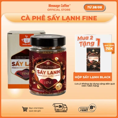 Cà Phê Hòa Tan Sấy Lạnh FINE Cao Cấp - Tinh chất rang xay nguyên chất, tiện lợi dùng liền từ Message Coffee, giảm còn 170.000 VND
