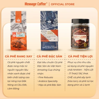 Cà Phê Hòa Tan Sấy Lạnh FINE Cao Cấp - Tinh chất rang xay nguyên chất, tiện lợi dùng liền từ Message Coffee, giảm còn 170.000 VND