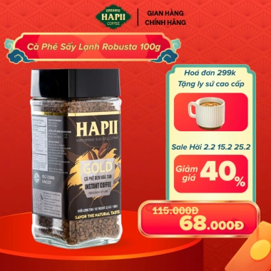 Cà Phê Hoà Tan Sấy Lạnh Robusta 100g - Cold Brew Dùng Liền, Giá 39.000₫ Hapii