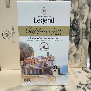 Cà Phê Hòa Tan Trung Nguyên Cappuccino 12 gói Hazelnut Mocha Coconut-89.000₫ 6 Cà Phê Hòa Tan Trung Nguyên Cappuccino 12 gói Hazelnut Mocha Coconut-89.000₫ 6
