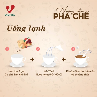 Cà phê Linh Chi 4in1 Robusta + Bột Nấm, Hộp 10 gói 20g, Giá giảm 140.000đ - Tăng sức đề kháng