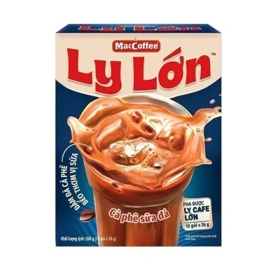 Cà phê Ly Lớn Maccoffee 10 gói 26g - Giá ưu đãi 59k, tặng bình uống nước sẵn 2