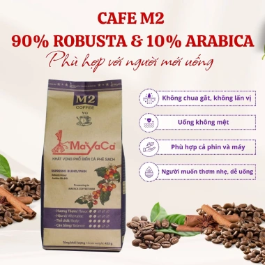 Cà phê Mayaca Blend M2 90% Robusta 10% Arabica – Rang xay, đậm đà, hậu ngọt – Giá 130.000₫