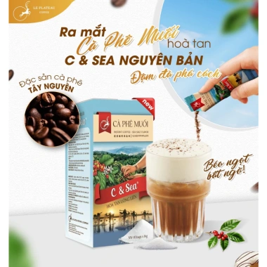 Cà Phê Muối Hòa Tan C&Sea Le Plateau 10 gói - Vị Mặn Đậm Đà, Chỉ 58.000₫