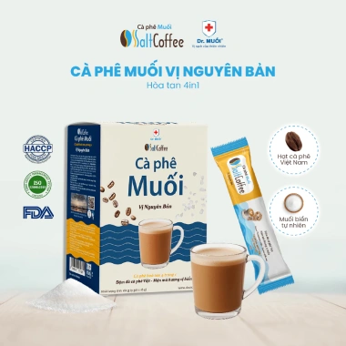 Cà Phê Muối Hòa Tan SaltCoffee Vị Nguyên Bản 9 Gói - Muối Biển Tự Nhiên - Giá 53.350 VND