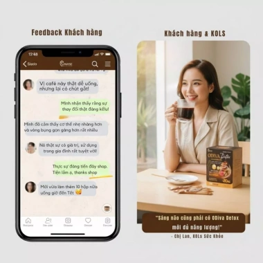 Cà phê Odiva Linh Chi & Đậu Trắng - Mâm Xôi, kiểm soát cân nặng, giảm cân 36.001đ 5