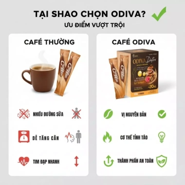 Cà phê Odiva Linh Chi & Đậu Trắng - Mâm Xôi, kiểm soát cân nặng, giảm cân 36.001đ 6