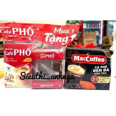 Cà Phê Phố Cà Phê Sữa Nóng và Đen Đá Hoà Tan 10 Gói - Vị Đậm, Thơm, Tiện Lợi, Giá Ưu Đãi 58,633₫