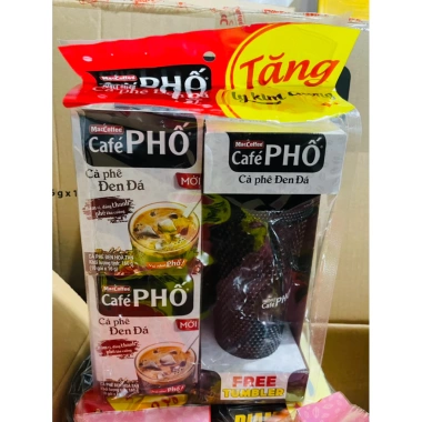 Cà Phê Phố Đen Đá 2 hộp (10 gói 16g) kèm ly kim cương - Giá chỉ 109.000 VNĐ