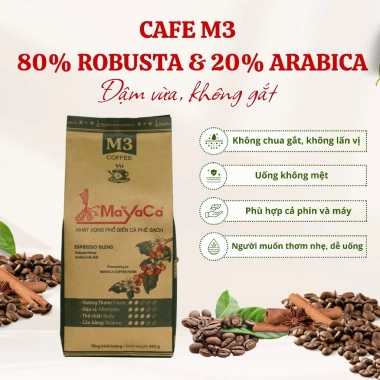 Cà phê rang xay Blend 80% Robusta 20% Arabica Mayaba M3 - 138.000đ (giảm từ 179.400đ)