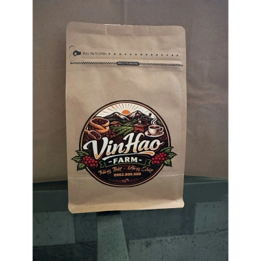 Cà Phê Robusta Honey Process VinHao Farm trên 95% Quả Chín, Rang Mộc 250-500g Giá 59.000đ