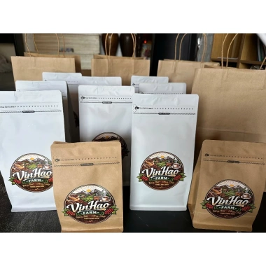 Cà Phê Robusta Honey Process VinHao Farm trên 95% Quả Chín, Rang Mộc 250-500g Giá 59.000đ