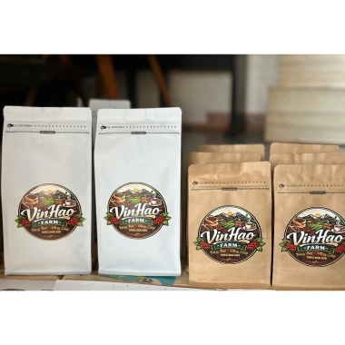 Cà Phê Robusta Honey Process VinHao Farm trên 95% Quả Chín, Rang Mộc 250-500g Giá 59.000đ