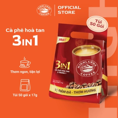 Cà phê sữa hòa tan 3in1 Highlands Coffee - 50 gói 17g, giảm còn 219.000đ