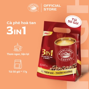 Cà phê sữa hòa tan 3in1 Highlands Coffee - 50 gói 17g, giảm còn 219.000đ