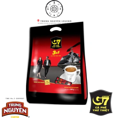 Cà Phê Sữa Hoà Tan G7 3in1 Bịch 50 Gói Vuông Trung Nguyên Mẫu Mới - Giá 208.000đ
