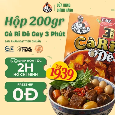 Cà Ri 3 Phút Bò Cay Ông Chà 200gr Thịt Thật Giá 35.000 VND Giảm Đặc Biệt