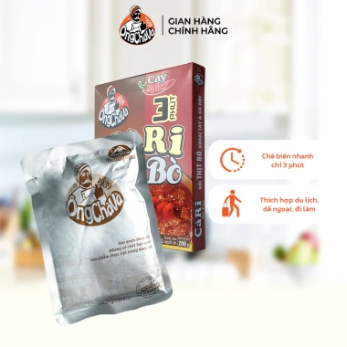 Cà Ri 3 Phút Bò Cay Ông Chà 200gr Thịt Thật Giá 35.000 VND Giảm Đặc Biệt