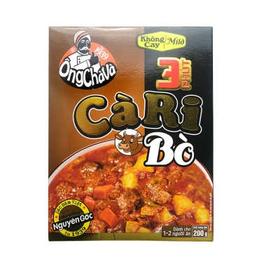 Cà Ri 3 Phút Vị Bò Không Cay Ông Chà 200gr - Hàng Chính Hãng, Giá Ưu Đãi 37k 4