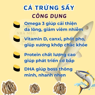 Cá sấy trứng khô cho chó mèo - Giảm rụng lông, bổ sung Canxi, giá chỉ 41.580 ₫ 2
