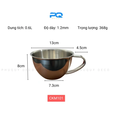Ca tô pha mỳ inox 18/10 size 13/16cm: Bữa sáng tiện lợi, giá ưu đãi 280.000₫ 6 Ca tô pha mỳ inox 18/10 size 13/16cm: Bữa sáng tiện lợi, giá ưu đãi 280.000₫ 6