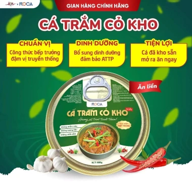 Cá Trắm Cỏ Kho ROCA 500g: Cá Kho Niêu Truyền Thống, chuẩn VietGAP, đậm đà, ăn kèm cơm