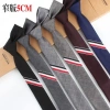 Cà vạt 5cm kẻ sọc đen-xám phong cách Hàn Quốc thời trang công sở nam nữ 3