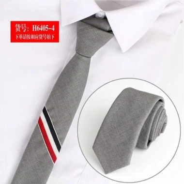 Cà vạt 5cm kẻ sọc đen-xám phong cách Hàn Quốc thời trang công sở nam nữ