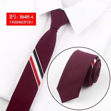 Cà vạt 5cm kẻ sọc đen-xám phong cách Hàn Quốc thời trang công sở nam nữ