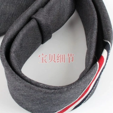 Cà vạt 5cm kẻ sọc đen-xám phong cách Hàn Quốc thời trang công sở nam nữ