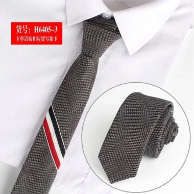 Cà vạt 5cm kẻ sọc đen-xám phong cách Hàn Quốc thời trang công sở nam nữ