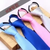 Cà vạt 6CM đa màu Hồng-Đen-Xanh Dương-Xám, khóa kéo, phong cách Hàn Quốc nam nữ