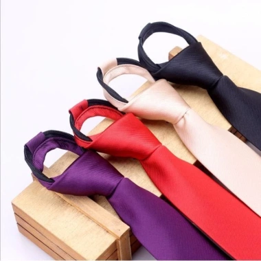 Cà vạt 6CM đa màu Hồng-Đen-Xanh Dương-Xám, khóa kéo, phong cách Hàn Quốc nam nữ