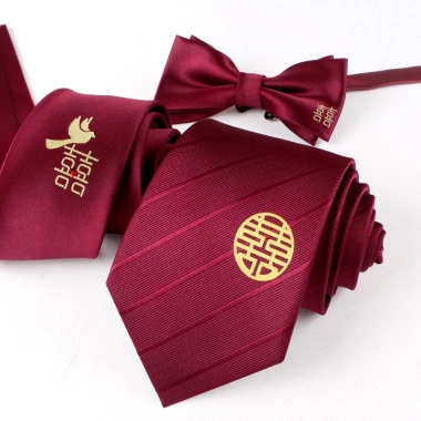 Cà vạt 8cm Burgundy Happy Groom - Đỏ lười - Phù hợp cưới và quà tặng nam nữ, giá 75.599₫ 3