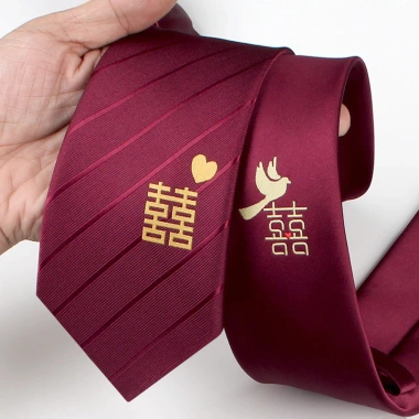 Cà vạt 8cm Burgundy Happy Groom - Đỏ lười - Phù hợp cưới và quà tặng nam nữ, giá 75.599₫ 4