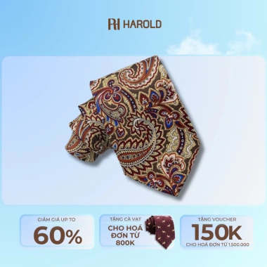 Cà vạt Harold Paisley 10cm - Chống nhăn, chống bụi, thời trang cao cấp, giảm giá 250.000đ