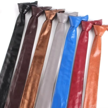 Cà vạt HYCEO JK da PU 5,5cm rộng - Retro cổ điển màu trơn, đa năng, thắt lưng hẹp Unisex, giảm 141.480₫