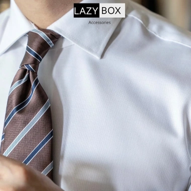 Cà vạt kẻ nâu 8CM cao cấp trơn - Quà tặng công sở Sartorial Guys, giảm giá 160.000₫ 9
