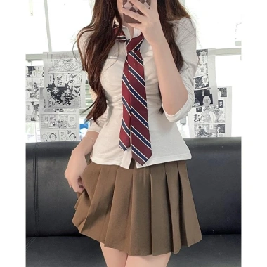 Cà vạt kẻ sọc Preppy Nhật Bản - Phong cách nam nữ, giảm giá 18% chỉ 49.892₫