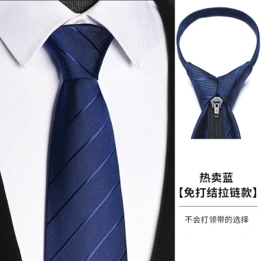 Cà Vạt Không Dây Nam Trang Trọng Dây Kéo Đen Xanh - Phong Cách Kinh Doanh & Cưới 2