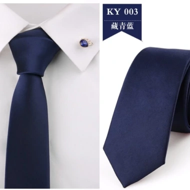 Cà vạt lụa trơn cao cấp bản nhỏ 6cm - Giá ưu đãi 120.000 VNĐ, chất liệu mượt mà, phong cách lịch lãm