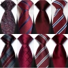 Cà vạt nam 8CM Burgundy Maroon Paisley chấm đỏ sọc doanh nhân tiệc cưới