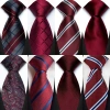 Cà vạt nam 8CM Burgundy Maroon Paisley chấm đỏ sọc doanh nhân tiệc cưới 3