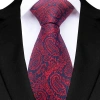 Cà vạt nam 8CM Burgundy Maroon Paisley chấm đỏ sọc doanh nhân tiệc cưới 5