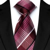 Cà vạt nam 8CM Burgundy Maroon Paisley chấm đỏ sọc doanh nhân tiệc cưới 7