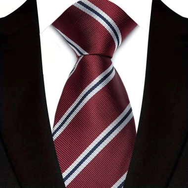 Cà vạt nam 8CM Burgundy Maroon Paisley chấm đỏ sọc doanh nhân tiệc cưới